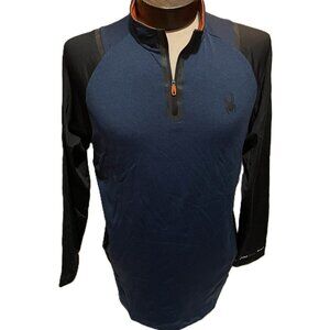 NWT Spyder Active ProWEB Blue Black 1/4 Zip Men's Pullover SPM816RB NWT Large